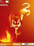 Download mobile theme Fiery tiger