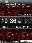 Download mobile theme fire clock