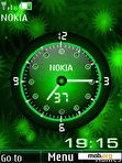 Скачать тему analog clock green