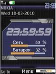 Download mobile theme Clock, indicators rus