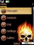 Download mobile theme Fire Scull Clock