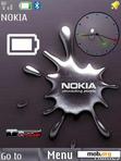 Download mobile theme Nokia Clock With Battery And Signal