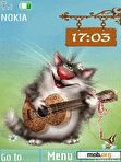 Download mobile theme merry cat clock animated