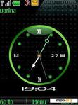 Скачать тему Green analog clock