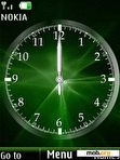 Download mobile theme Analog clock green anim