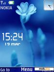 Download mobile theme blue leaf clock