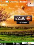 Download mobile theme nature sunset clock