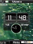 Download mobile theme wet leaves dual clock