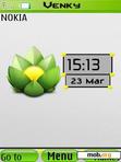 Download mobile theme flower design clock