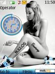 Download mobile theme girl clock