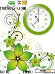 Download mobile theme Green Flower Clock