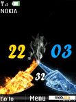 Download mobile theme ice and flame clock