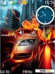 Download mobile theme Fire Car Swf Clock By ACAPELLA