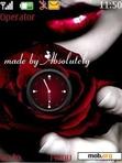 Download mobile theme RED ROSE SWF CLOCK