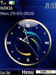 Download mobile theme analog blue clock animated