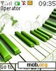 Download mobile theme green n wavy piano