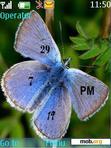 Download mobile theme Butterfly clock