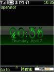 Download mobile theme black green clock