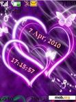 Download mobile theme Hearts Clock