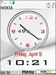 Download mobile theme white analog clock