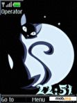 Download mobile theme Swf black cat moon animated