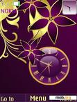 Download mobile theme Flowers Abstract Clock