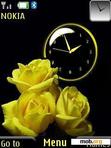 Download mobile theme Yellow Flowers Clock