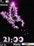 Download mobile theme Swf butterfly clock animated