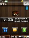 Download mobile theme Wooden Clock With Icons