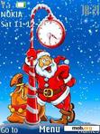 Download mobile theme santa and clock