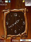 Download mobile theme Wooden Clock With Icons