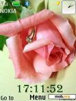 Download mobile theme Pink Rose Clock