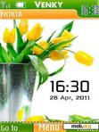 Download mobile theme cute tulips clock