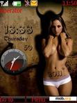 Download mobile theme Clock hot girl