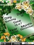 Download mobile theme Flower Frame Clock