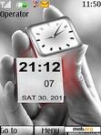 Download mobile theme Hand dual clock