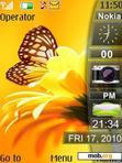 Download mobile theme Butterfly clock