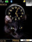 Скачать тему Black Cat Clock