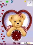 Download mobile theme Love Bear Clock