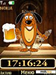 Download mobile theme Drink beer, clock anim