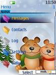 Download mobile theme Snow Teddy Clock