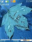 Download mobile theme Blue Leaf clock