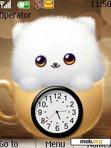 Download mobile theme Cute Cat Clock