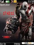 Download mobile theme God Of War 3 Clock With Battery