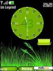 Download mobile theme Grass Clock With Battery