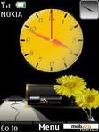 Download mobile theme Flower Clock With Battery