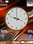 Download mobile theme Abstract Clock With Battery And Signal