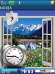 Download mobile theme Window Clock With Awesome Icons