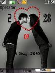 Download mobile theme Love kiss clock