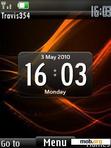 Download mobile theme Orange Black clock